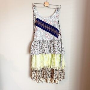 Poor Pitiful Pearl Apron Dress Halter Ruffle Boho Hippie Festival One Size